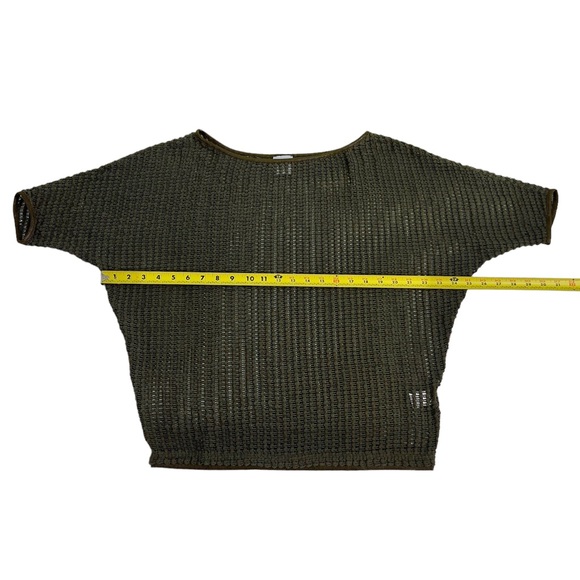 SW3 Bespoke Short Sleeve Oversize Fishnet Tunic Top Cover Up Dark Green size S - Picture 12 of 15